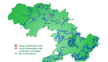 Schemat sieci wodociągowej w Gminie Kartuzy